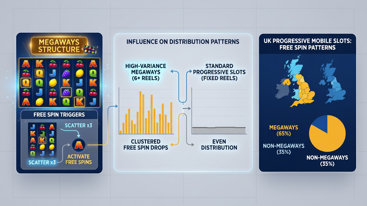 Close-up of free spins counter and progressive jackpot meter on a UK-licensed Megaways mobile slot